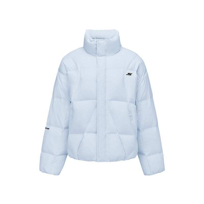 Skechers Down Jackets Unisex Xenon Gas Blue 0356 Stand Collar Moderate