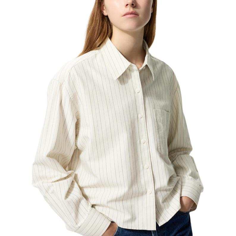 UNIQLO Shirts Women's Light Umber Lapel Moderate