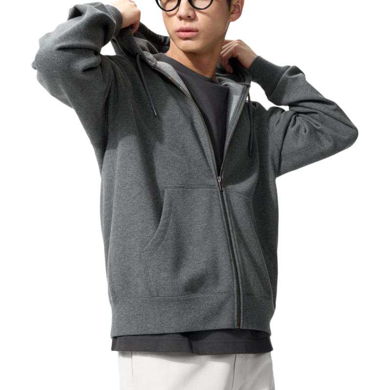 UNIQLO Sweatshirts Unisex Gray Hooded Moderate