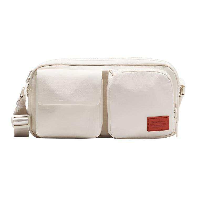 Lululemon Multi Pocket Nylon Crossbody Bags Unisex Light Ivory White & Wash Red