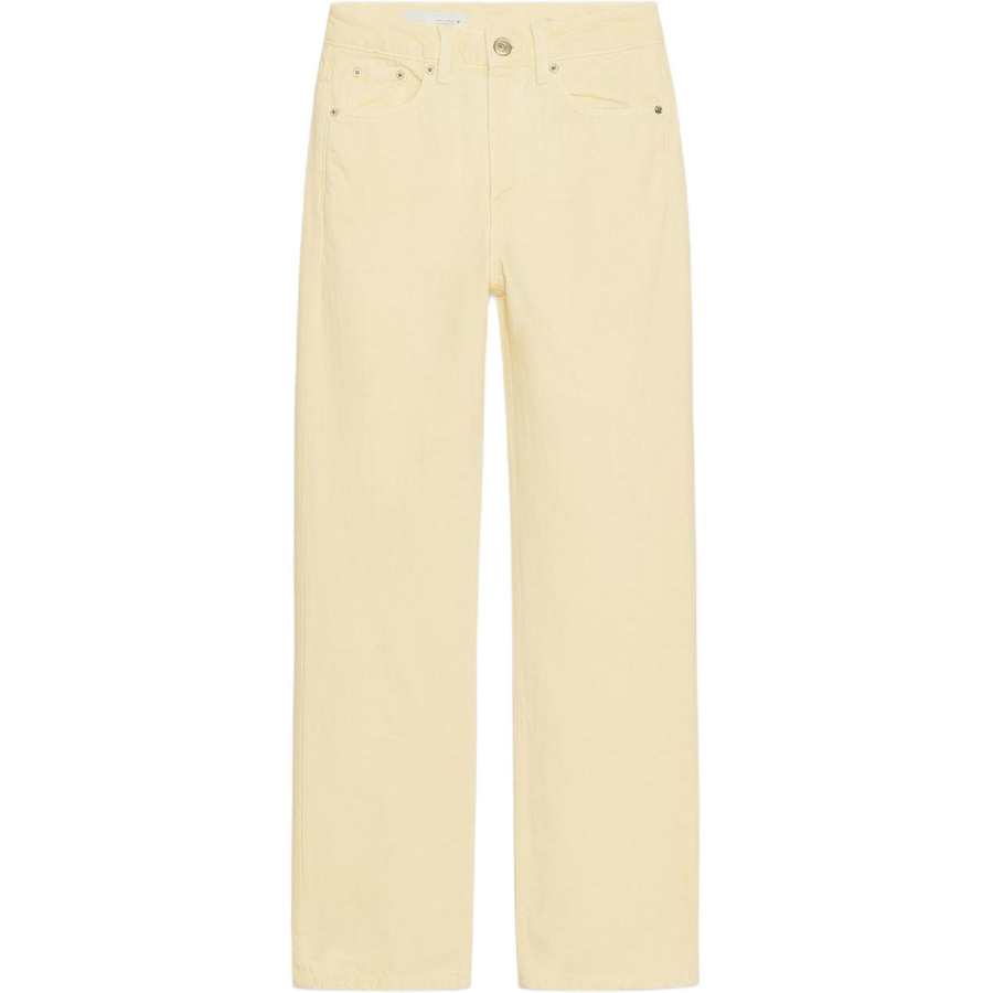 ZARA Trf Jeans Women's Yellow Moderate Straight Fit Pants