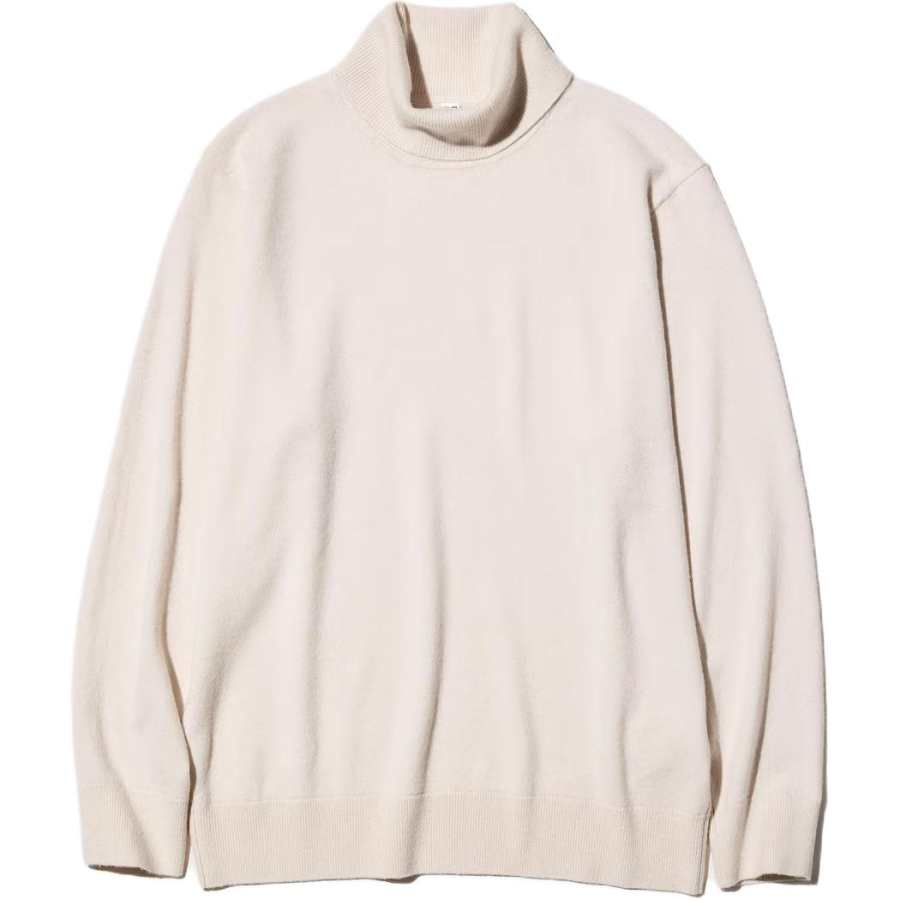 UNIQLO Cashmere Sweaters Men's Natural Turtleneck Moderate