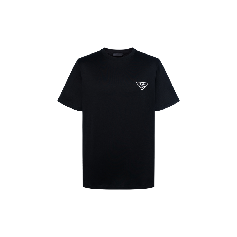 PRADA PRADA T Shirts Men's Black Crew Neck Moderate Straight Fit