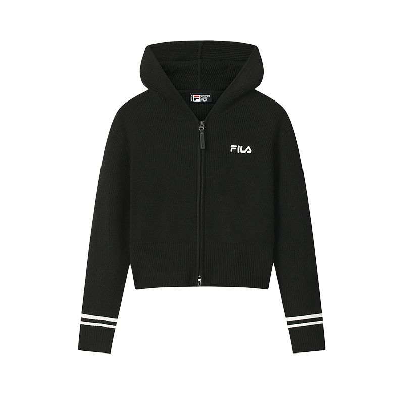 FILA ORIGINALE Sweaters Women's Jet Black BK Hooded Non Detachable Moderate
