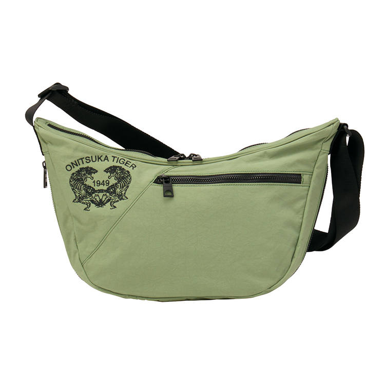 Onitsuka Tiger Polyamide Shoulder Bag Regular Unisex Gray Green