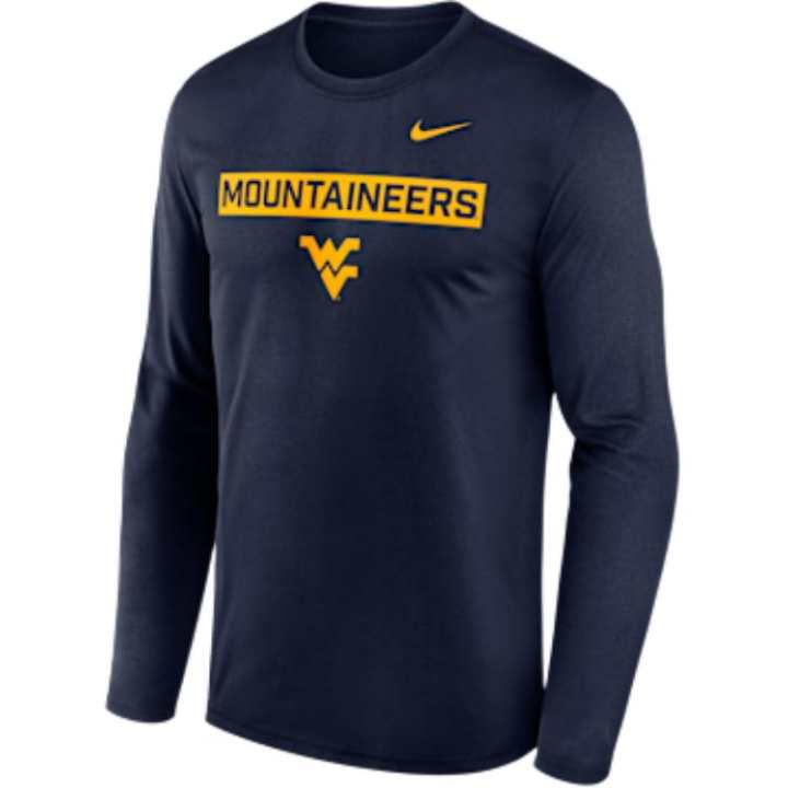 Nike Nike West Virginia Primetime Legend 2-Hit Men's Nike Dri-FIT College Long-Sleeve T-Shirt