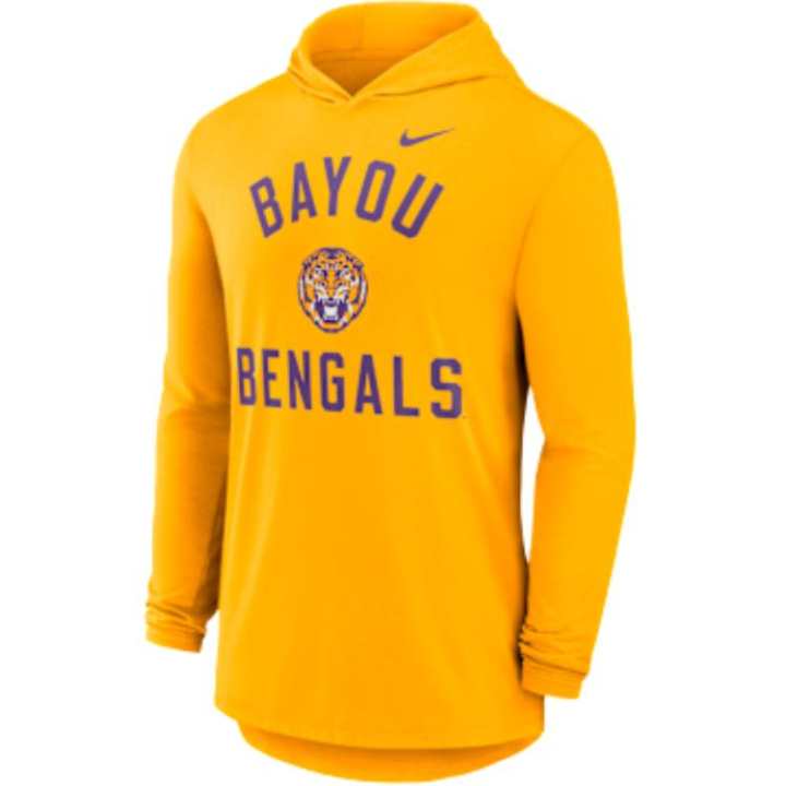 Nike Nike Lsu Campus Arch Men's Nike Dri-FIT College Long-Sleeve Hooded T-Shirt