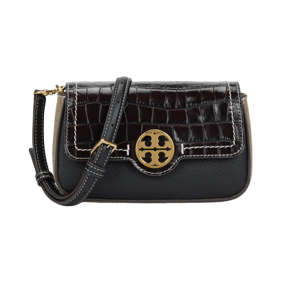 TORY BURCH Leather One Shoulder Handbag Women's Marine Blue