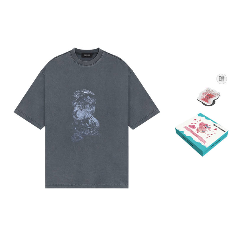WE11DONE SS24 T Shirt Unisex Gift Box Set Included Charcoal Gray
