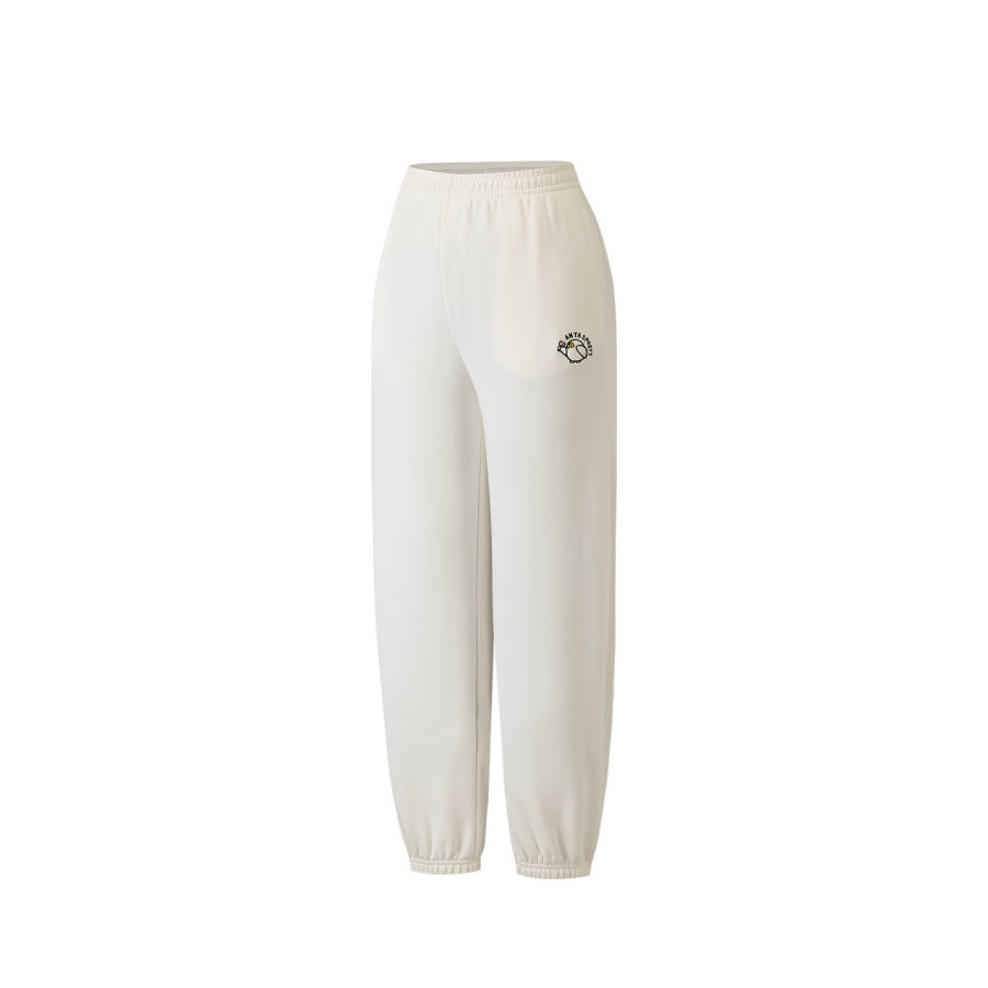 Anta Knitted Sweatpants Women's Warm Jade White