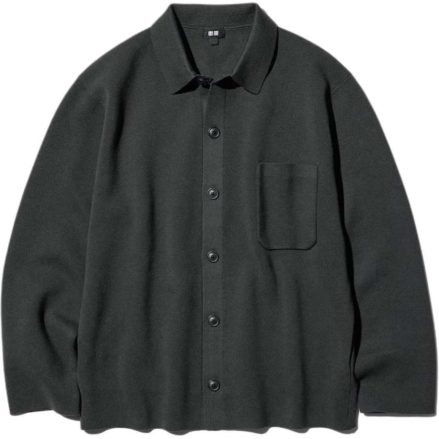 UNIQLO Shirts Men's Olive Green Lapel Moderate