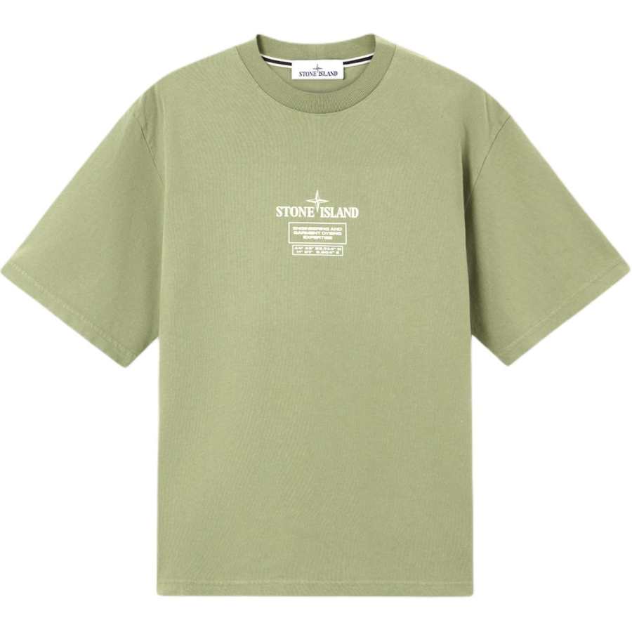 STONE ISLAND Logo Printed Crewneck T Shirt