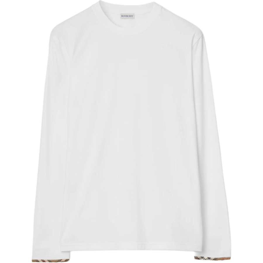 Burberry T Shirts Men's White Crew Neck Moderate Straight Fit