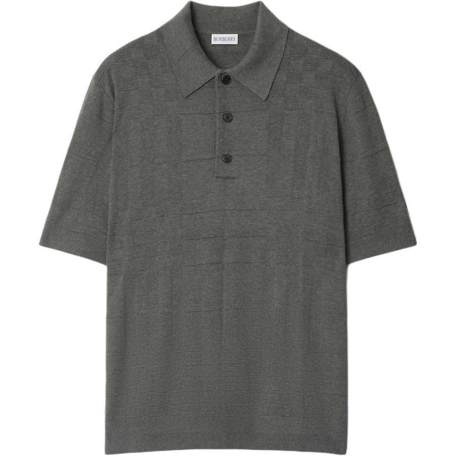 Burberry Polo Shirts Men's Dark Gray Polo Collar Moderate