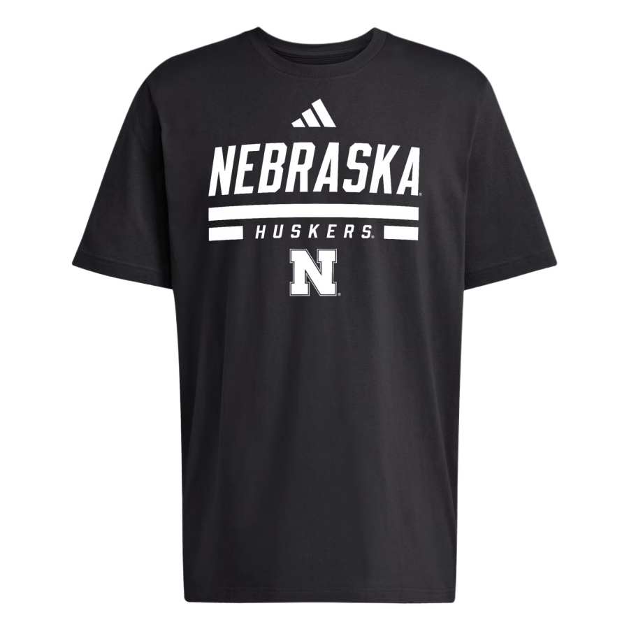 Adidas Adidas Free Shipping With AdiClub Nebraska Cornhuskers Black Men's Tee