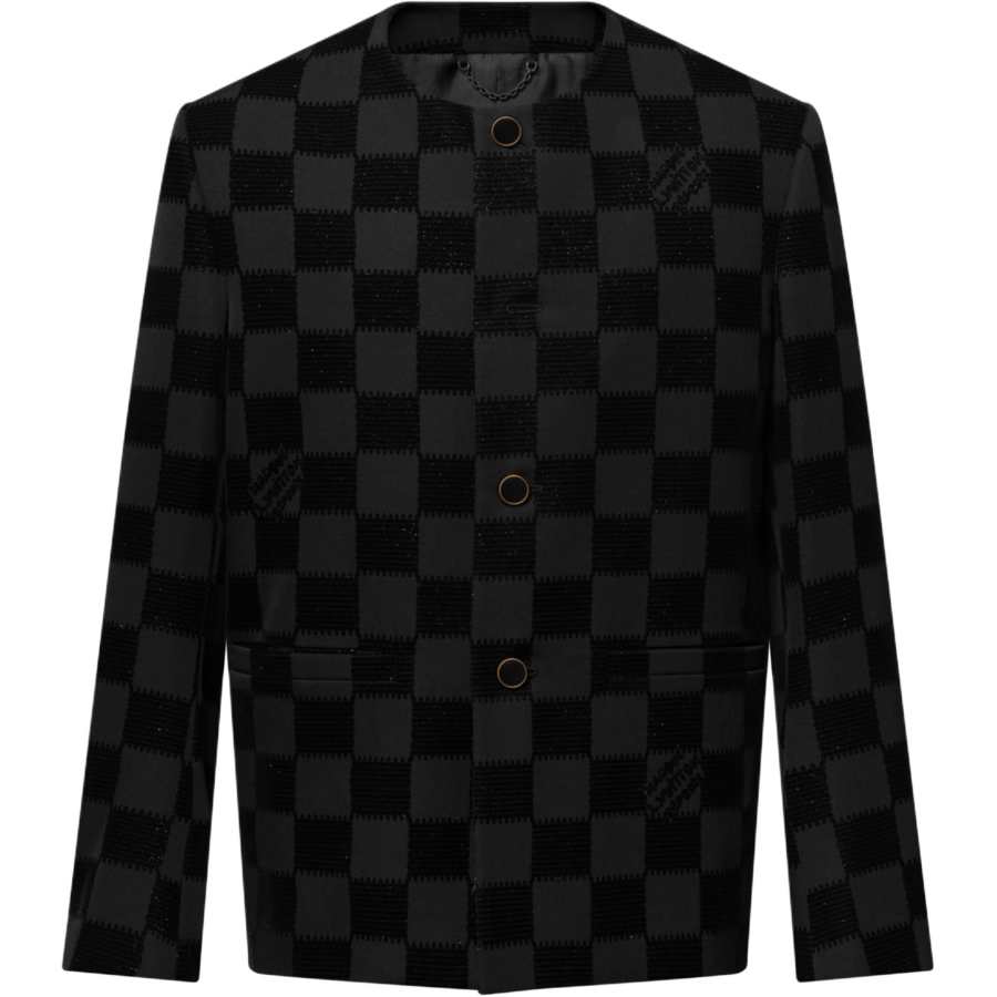LOUIS VUITTON LOUIS VUITTON Damier Flock Collarless Jacket