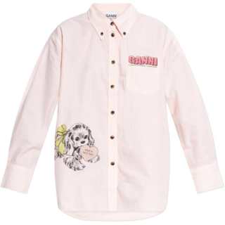 Ganni Puppy Printed Striped Shirt