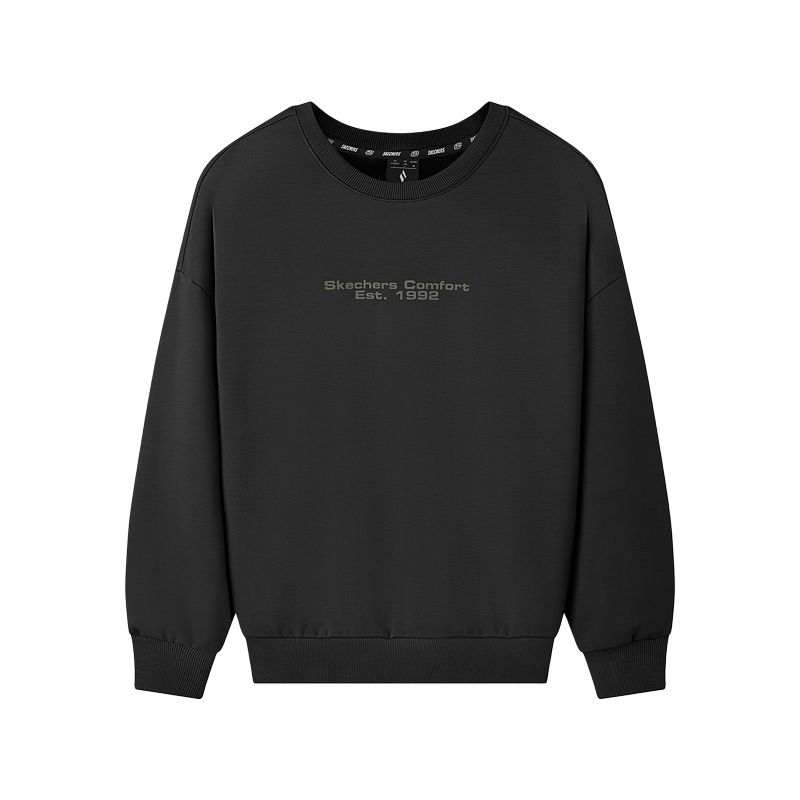 Skechers Sweatshirts Unisex Carbon Black 0018 Crew Neck Moderate