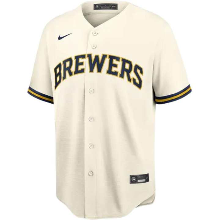 Nike Nike Bob Uecker Milwaukee Brewers Retired Men's Nike Mlb Replica Jersey
