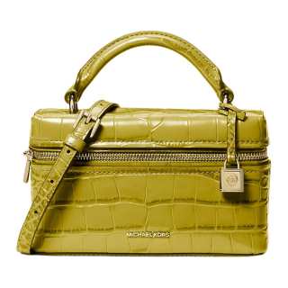 MICHAEL KORS Jana Leather Geometric Handbag Mini Women's Yellow Green
