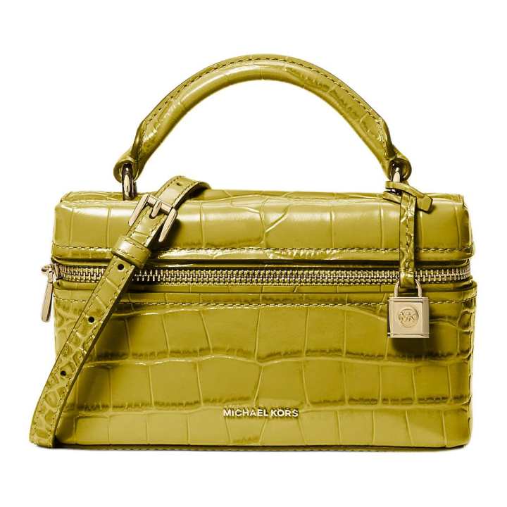MICHAEL KORS MICHAEL KORS Jana Leather Geometric Handbag Mini Women's Yellow Green