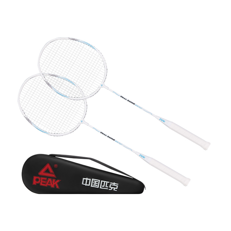 PEAK Aluminum Alloy Badminton Rackets Control Type All around Defense Entry level 3U/G5 White Blue