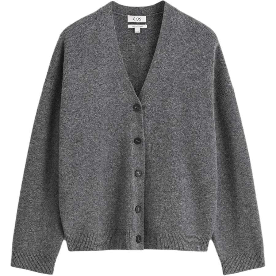 COS Cashmere Sweaters Women's Gray V Neck Moderate