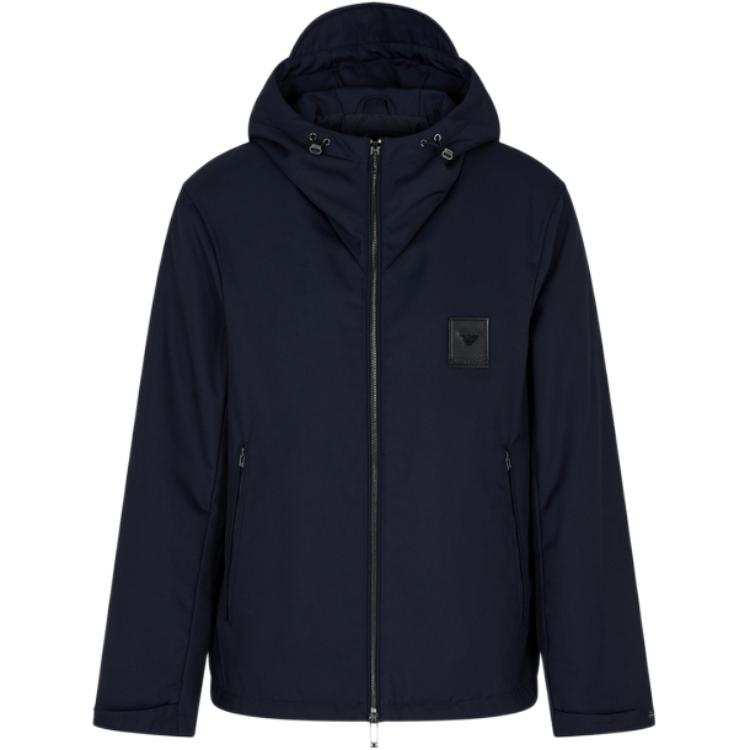 Emporio Armani hooded logo-patch jacket