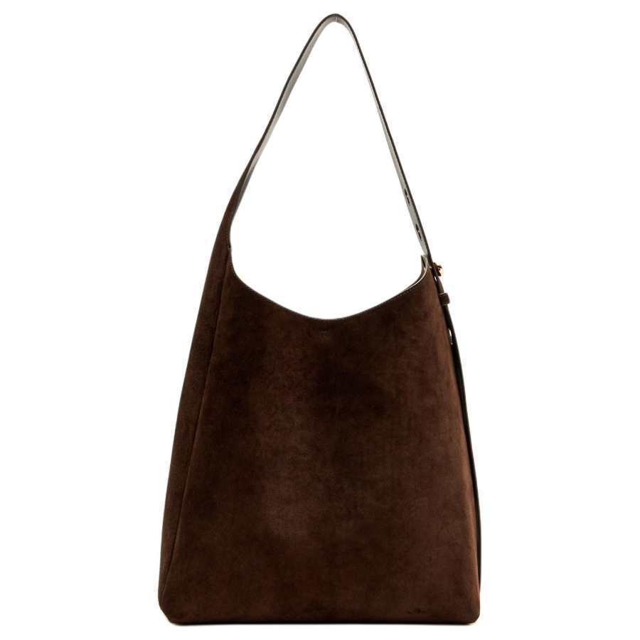 TORY BURCH Romy Cow Split Leather Hobo Bag Shoulder Bag Medium Women's Dark Cocoa