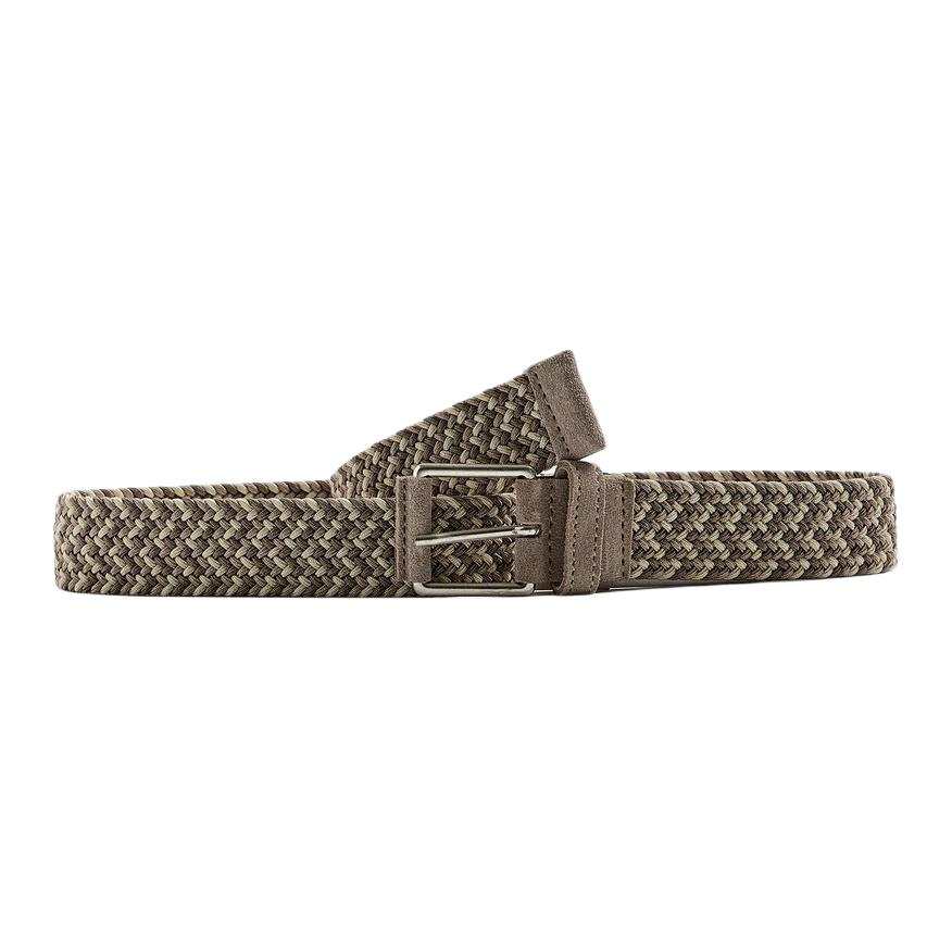 ZARA Stretch Woven 61% Viscose, 17% Cotton, 14% Elastane, 8% Cow Leather Belts Men's Tan 3.5cm