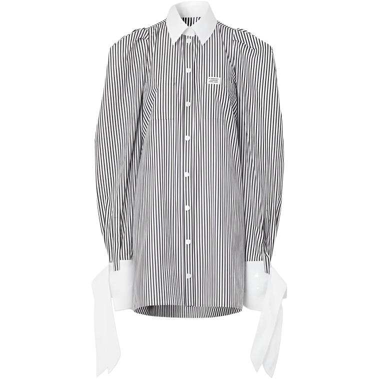 Burberry Long Sleeved Dresses Women's Black Lapel Moderate Short