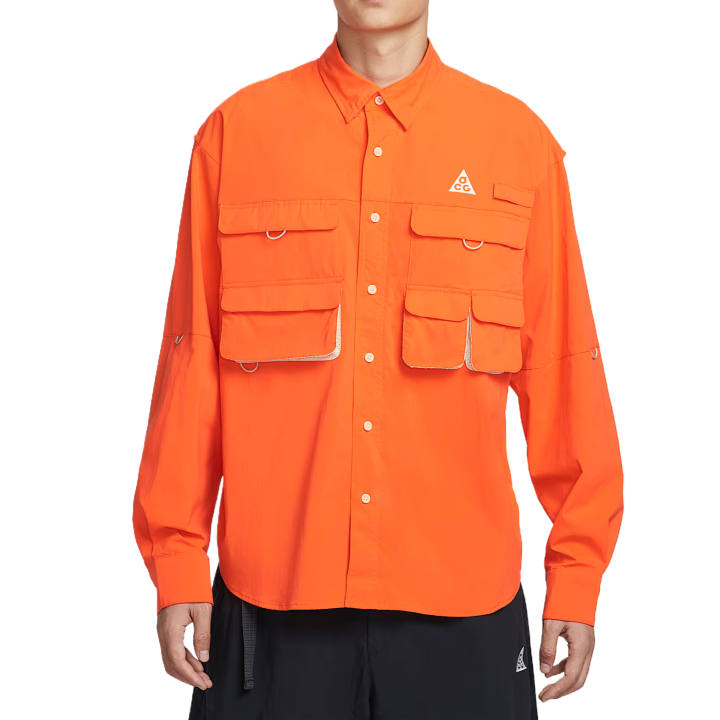Nike Nike ACG Shirts Men's Safety Orange Lapel Moderate