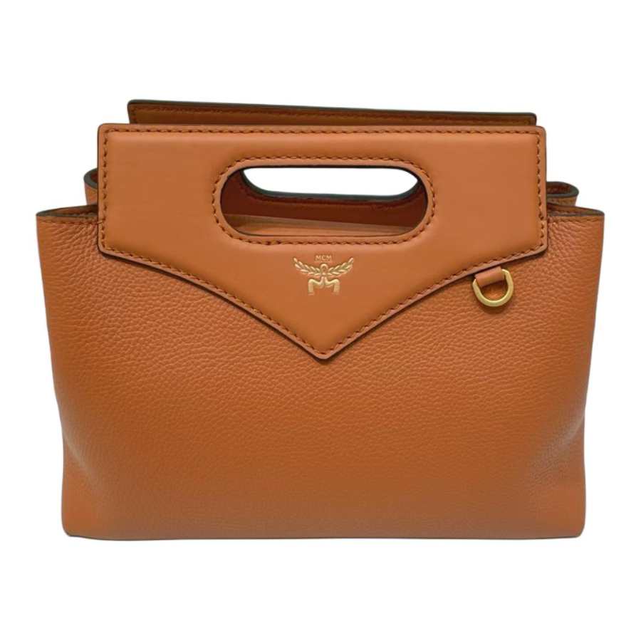 MCM Diamond Cow Leather Handbag Mini Women's Brown
