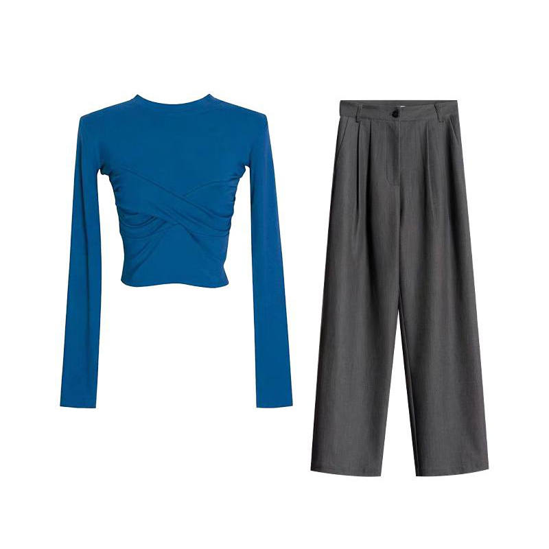 MARIE·COCO Casual Suits Women's Top+Pants Crew Neck Moderate Short