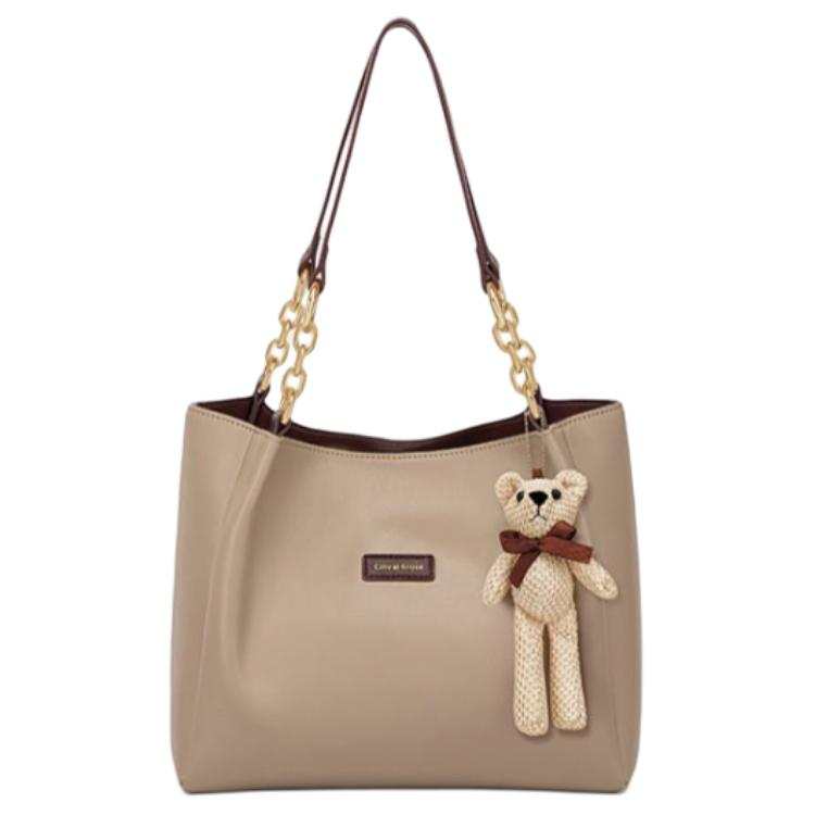 CinvaiKrose Cow Leather Women's University Student Portable Tote Bag, Underarm Shoulder Bag Medium Women's