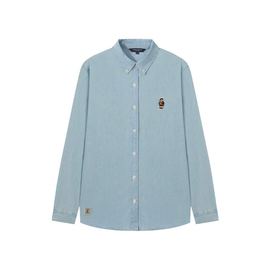 Teenie Weenie Shirts Women's Light Blue Lapel Moderate Denim