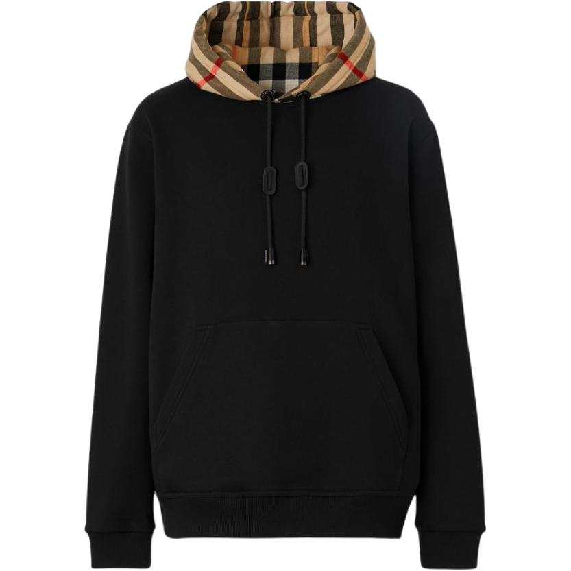 Burberry Check Hood Cotton Hoodie