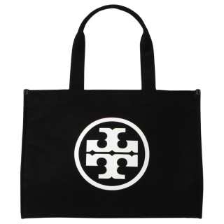 TORY BURCH Tory Burch Ella Fabric Brown Lining, Tote Bag, Shopping Bag, Shoulder Bag, Handbag Women's Black
