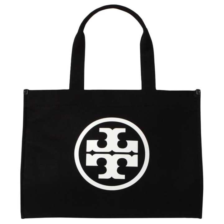 TORY BURCH TORY BURCH Tory Burch Ella Fabric Brown Lining, Tote Bag, Shopping Bag, Shoulder Bag, Handbag Women's Black