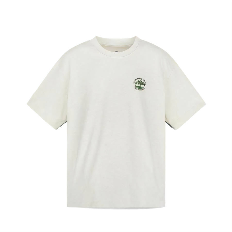 Timberland T Shirts Unisex White Crew Neck Moderate Straight Fit