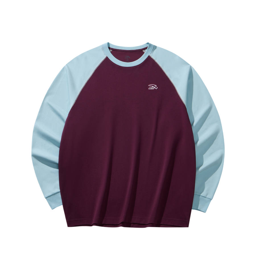 ANTA T Shirts Men's Aster Purple/Light Steel Blue 2 Crew Neck