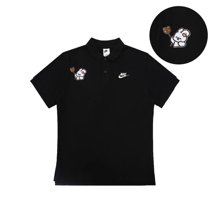 Nike Nike Polo Shirts Unisex Black Polo Collar Moderate Straight Fit