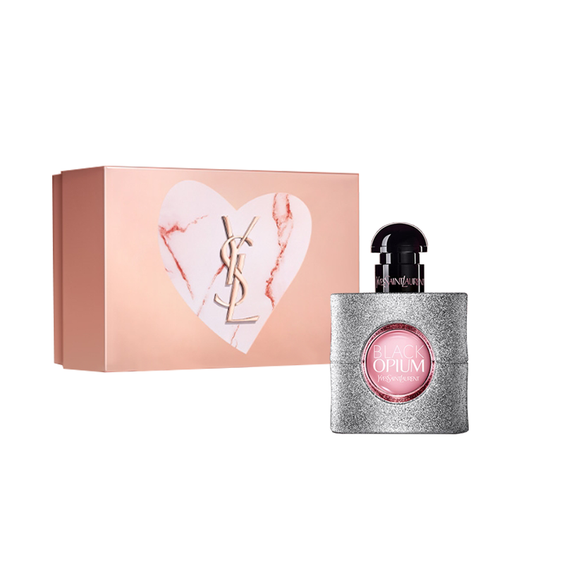 SAINT LAURENT Black Crow Silver Edition Perfume Gift Box Set, Pink Gold Stone Limited Floral Fruity Accord