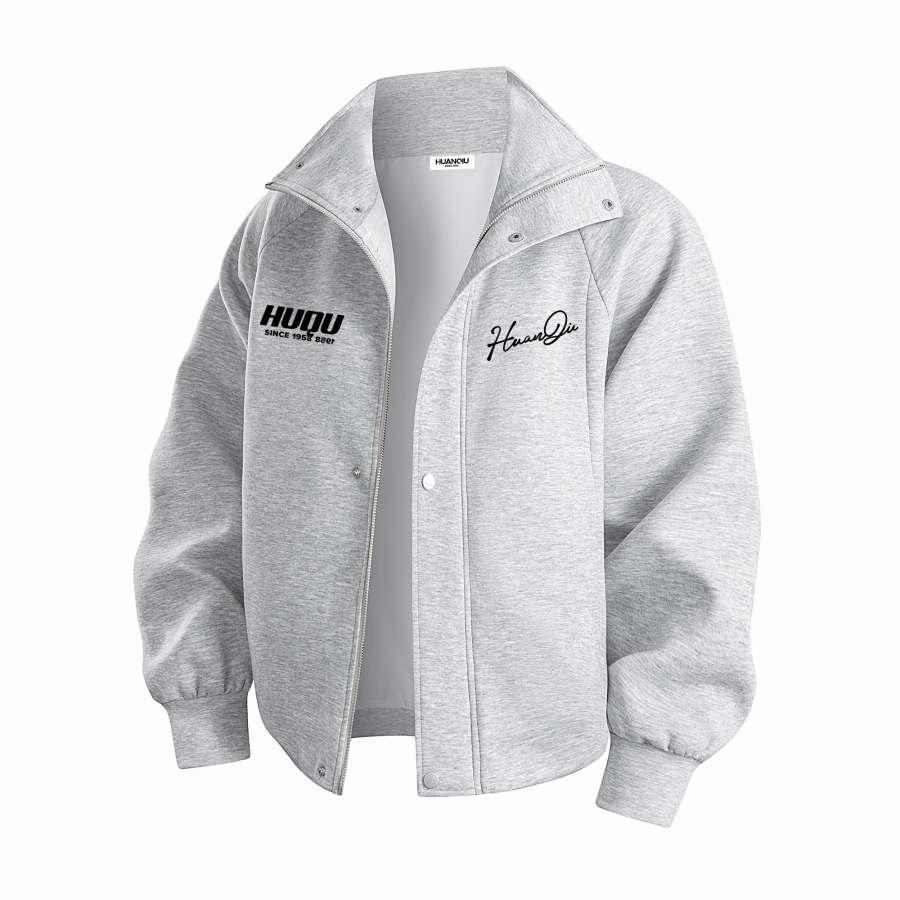 HUANQIU Sweatshirts Unisex Lapel Moderate Cardigan