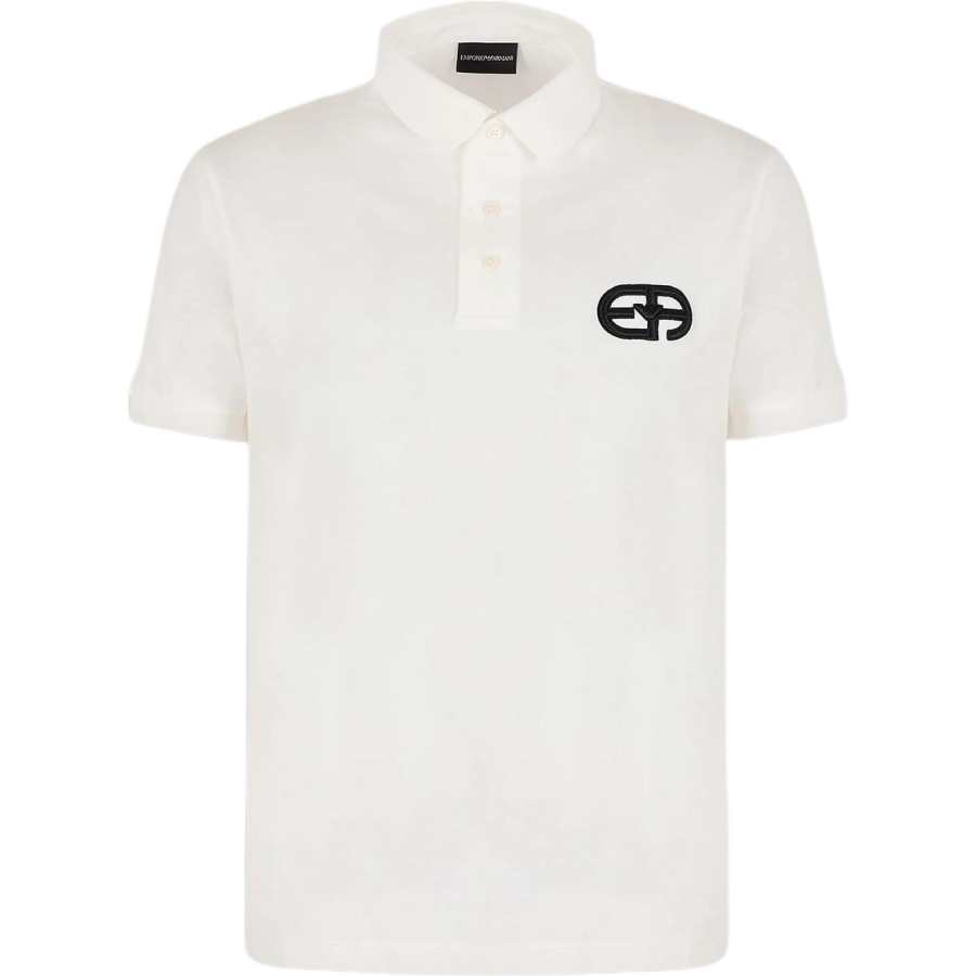 Emporio Armani Lyocell-blend jersey polo shirt with embossed Ea logo embroidery