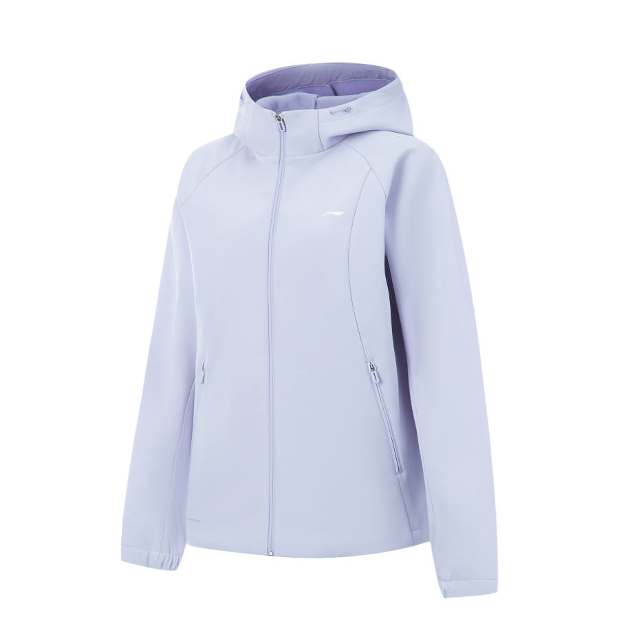 Li-Ning Li Ning Fitness Series Fleece Lined Thermal Water Repellent Loose Fit Hooded Athleisure Trench Coat Women's