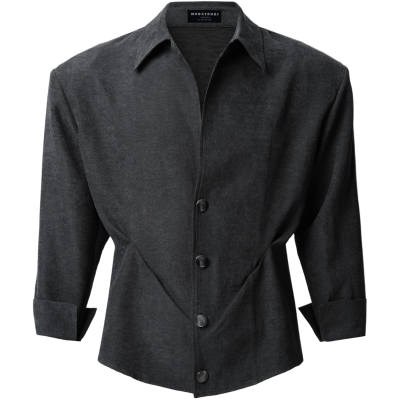 MOO&TONAL T Shirts Unisex Shadow Obsidian Gray Crew Neck Moderate