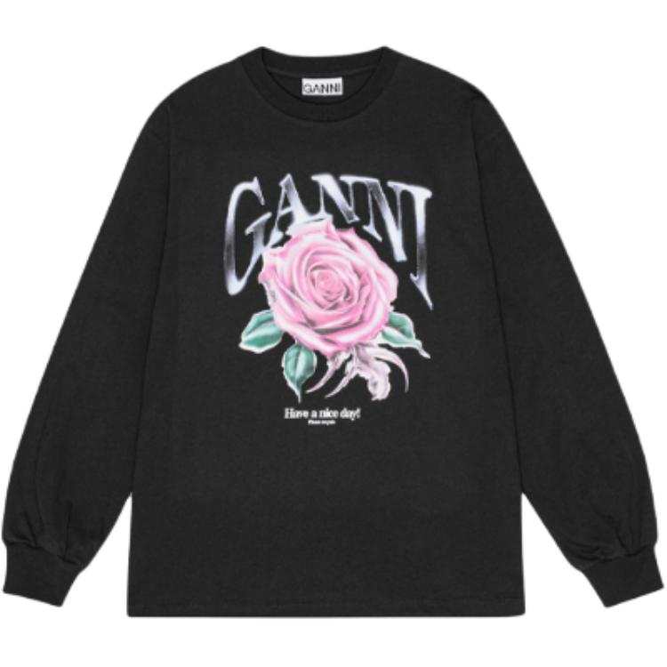 Ganni Rose-prin T-shirt