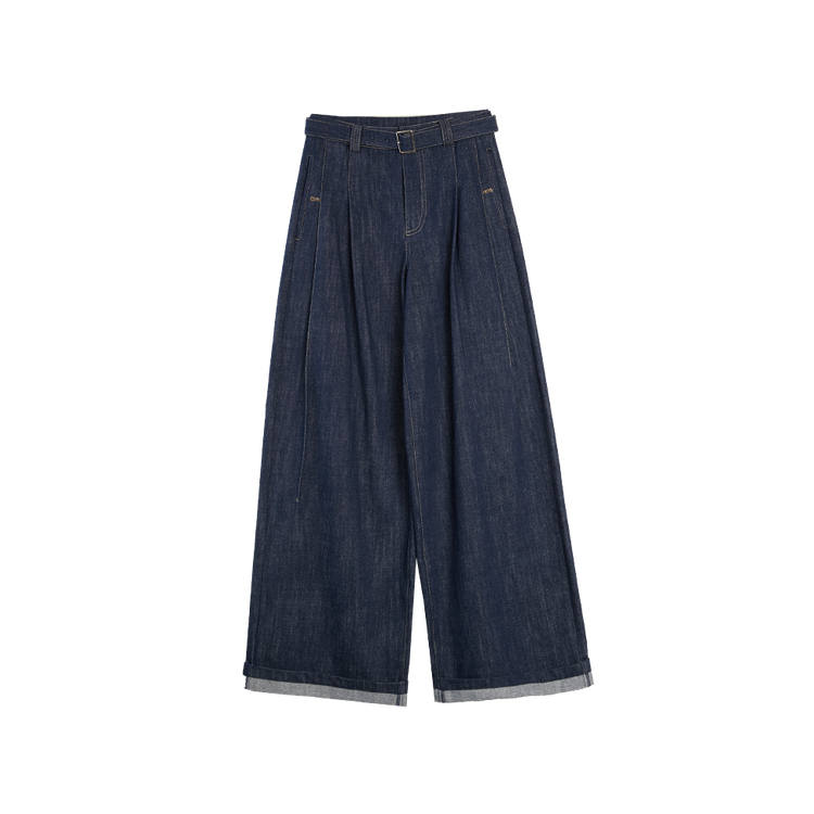 ELLE Jeans Women's Denim Blue Moderate Wide Leg Pants