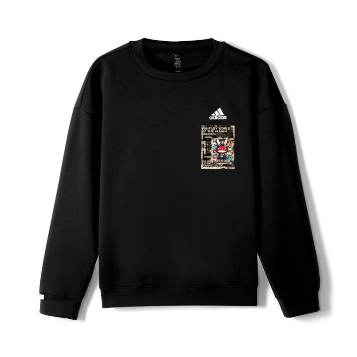 Adidas Adidas LABEL Sweatshirts Unisex Black Crew Neck Moderate Regular